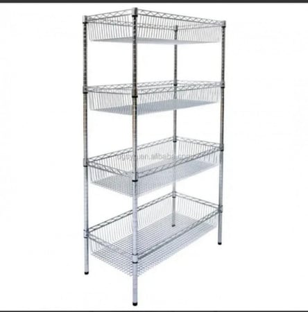 رفوف مطبخ كروم سلة  سلكية 160x60x45سم