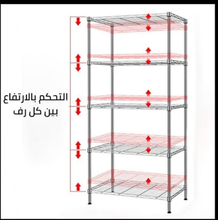 رفوف مطبخ كروم  سلكية 200x60x180 سم
