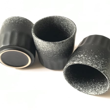 كوب سراميك مرقط أسود 130 مل