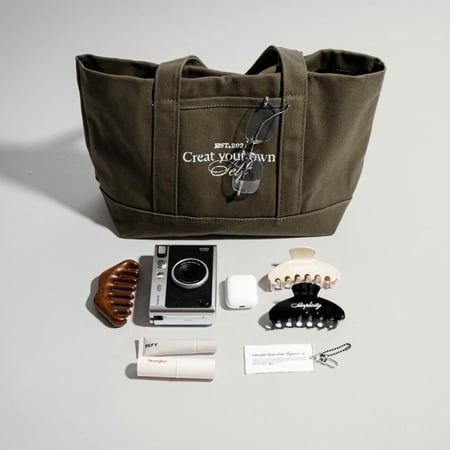 create your own self tote bag -olive
