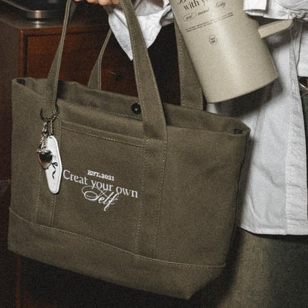 create your own self tote bag -olive