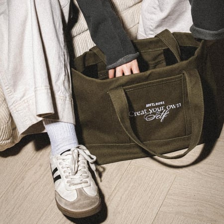 create your own self tote bag -olive