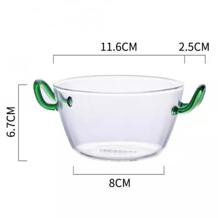 إناء زجاجي بممسك