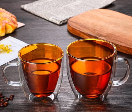 كوب زجاجي مدبول من  رونق