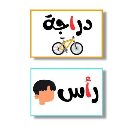 بطاقات الحروف العربية