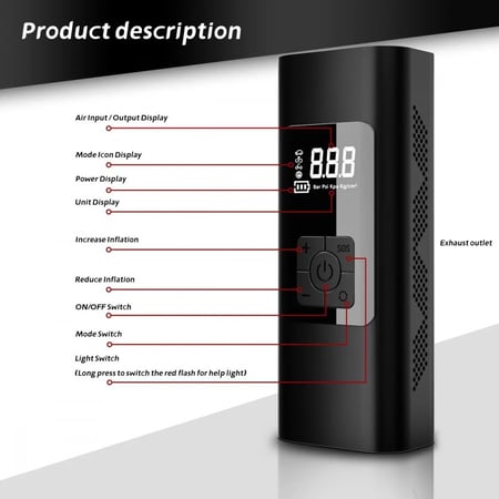 منفاخ هواء لاسلكي للسيارات مع اشتراك بقوة 60 واط مضخة لنفخ الاطارات