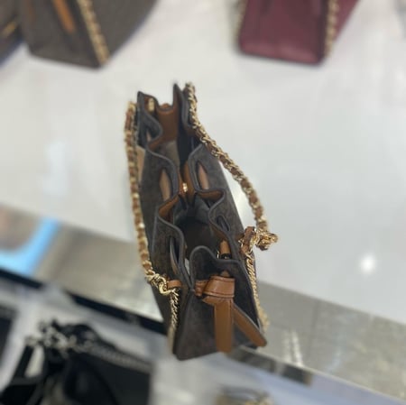 Mina Small Signature Logo Chain Crossbody Bag