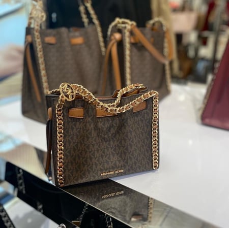 Mina Small Signature Logo Chain Crossbody Bag