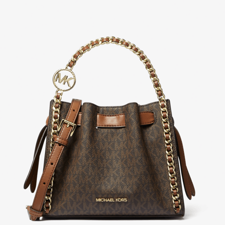 Mina Small Signature Logo Chain Crossbody Bag