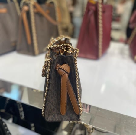 Mina Small Signature Logo Chain Crossbody Bag