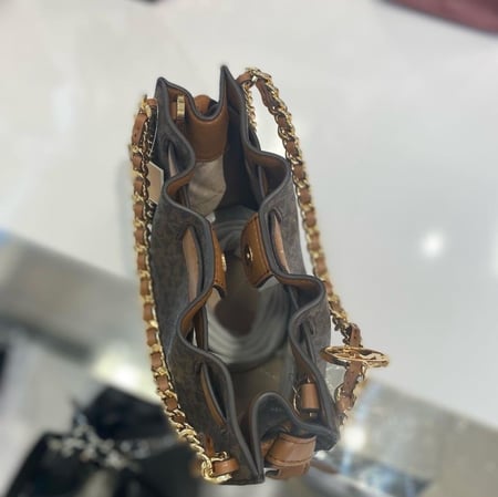 Mina Small Signature Logo Chain Crossbody Bag
