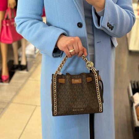 Mina Small Signature Logo Chain Crossbody Bag