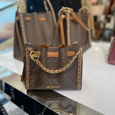 Mina Small Signature Logo Chain Crossbody Bag