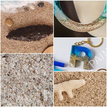 رمل مرجان طبيعي زينة للريزن و للشموع لا يعكر الشفافية