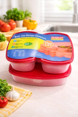 RATAN Multi-Use Storage Containers 17 pcs Set مجموعة حاويات تخزين متعددة الاستخدامات من راتان، 17 قطعة