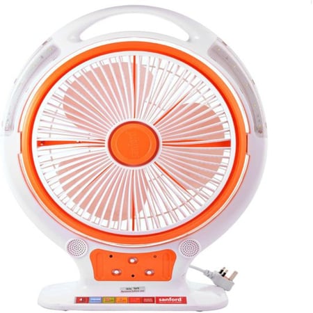 مروحة طاولة قابلة لإعادة الشحن مع جهاز تحكم عن بعد مقاس 14 بوصة لون ابيض - SANFORD TWISTER RECHARGEABLE TABLE FAN WITH REMOTE 14INCH ,4LED, AC AND DC,8H WORKING FAN ,95H WORKING LED , ( WHITE) -SF962RTF