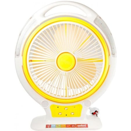 مروحة طاولة قابلة لإعادة الشحن مع جهاز تحكم عن بعد مقاس 14 بوصة لون ابيض - SANFORD TWISTER RECHARGEABLE TABLE FAN WITH REMOTE 14INCH ,4LED, AC AND DC,8H WORKING FAN ,95H WORKING LED , ( WHITE) -SF962RTF