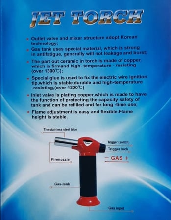 RIJIN JET TORCH ولاعة ريجين للتحمير ولإشعال الفحم