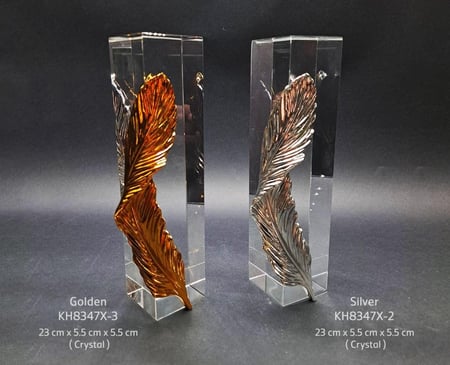 تروفي كريستال ريشة معدن