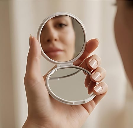 مرآة مع امكانية الطباعة حسب الرغبة