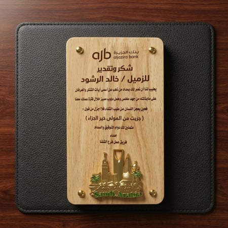 درع خشب مستطيل بمعالم المملكة