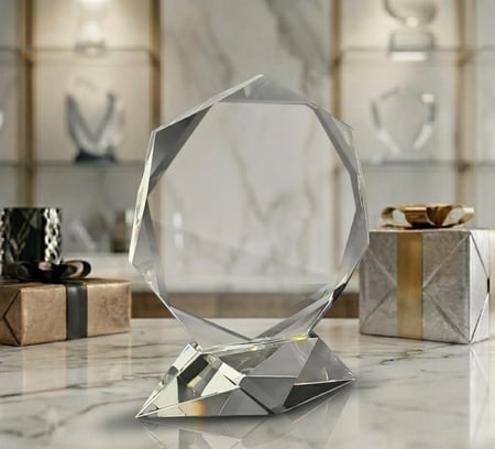 درع كريستال مثمن قاعدة  زوايا