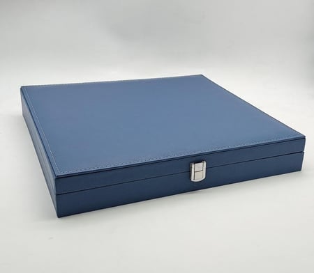 صحن فضي نقشة ريشة طاووس  جلد ايطالي فاخر