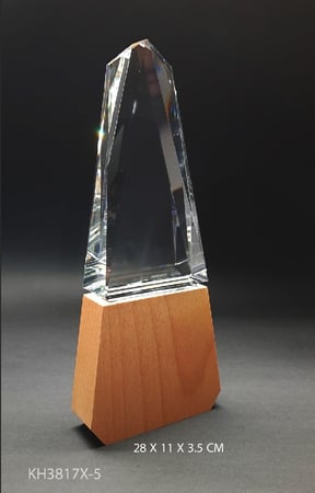 درع كريستال  قاعدة خشب