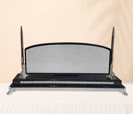 لوحة مكتبية خشب أرجل فضي