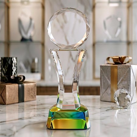 تروفي كريستال رأس دائرة