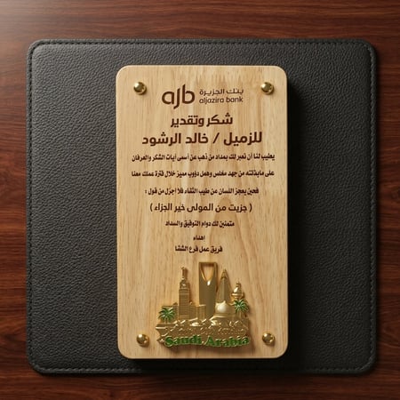 درع خشب مستطيل بمعالم المملكة