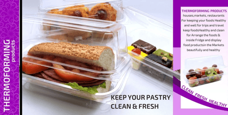 لاست ميد | علب ساندويش بغطاء متصل | شفاف | كرتون | 200 حبة | رقم TH-7004