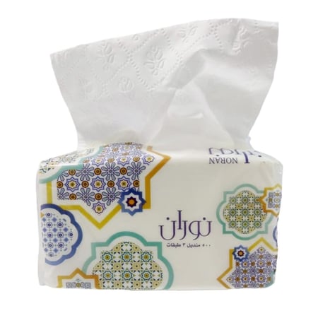علبة مناديل نوران 500 منديل