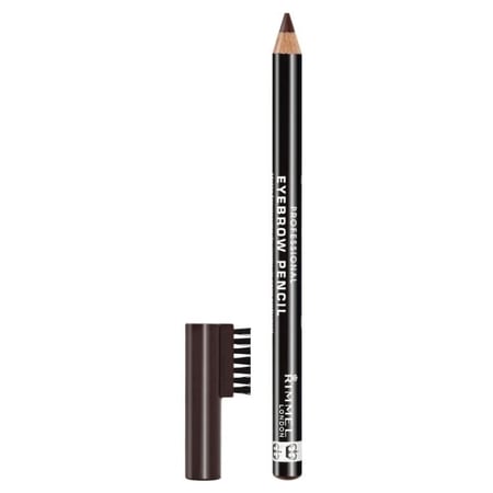 قلم كحل ريميل خشب مع فرشه حواجب Rimmel London Eyebrow Pencil, 1.4gm, 001 Dark Brown
