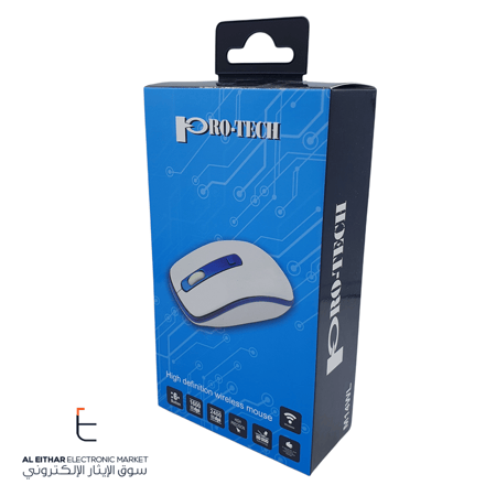 بروتيك | ماوس لاسلكية ابيض / اسود PRO-TECH | Wireless Mouse M14WL