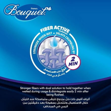 نابكو سانيتا بوكيه | حزمة رول مناديل حمام | طبقتان | 4 شدات × 12 رول × 200 منديل