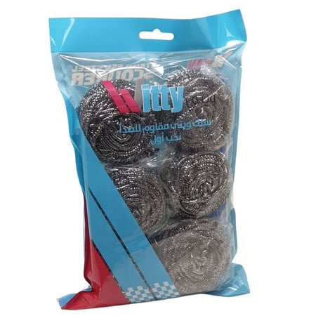 ويتي | سلك تنظيف | مقاوم للصدا | نخب اول | ستيل | 6 حبة