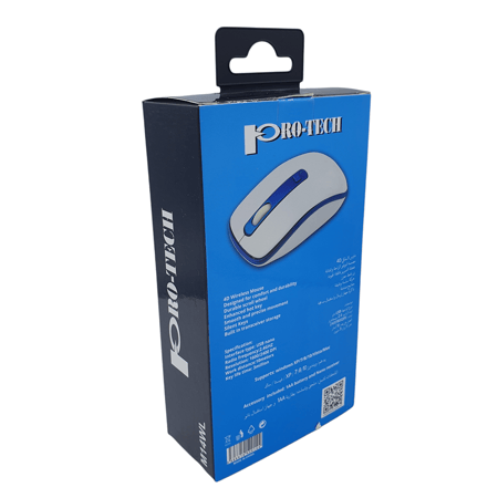 بروتيك | ماوس لاسلكية ابيض / اسود PRO-TECH | Wireless Mouse M14WL
