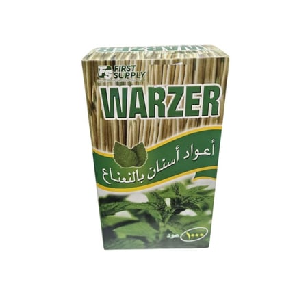 وارزير | اعواد اسنان خشبية | بالنعناع | 1000 عود | كرتون | 20 علبة