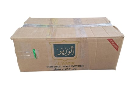 الوزير | كرتون برش صابون معطر | زيت الزيتون | تركي | 450 جرام | 15 غسلة | 24 حبة
