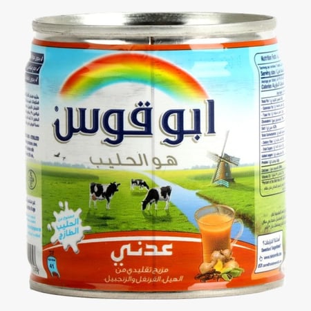 حليب ابو قوس | رينبو | كرتون حليب مبخر | نكهة عدني | 170 غرام | (48 عبوة)