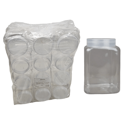 عسق | برطمان | كرتون علب بلاستيك مربع | شفاف | 2 لتر | 96 حبة | ASG-SPB-2-96