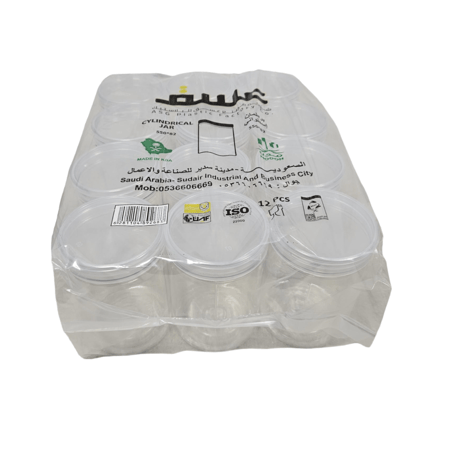 عسق | برطمان | كرتون علب بلاستيك اسطواني | شفاف | رقم 550*82 | 550 مل | 120 حبة | AS550-120