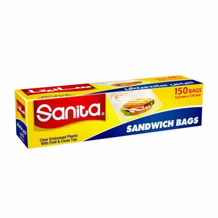 نابكو | سانيتا | اكياس ساندوتش | بلاستيك شفاف | صغيرة | 16.2*17.5 سم | 150 كيس | كرتون | 24 حبة