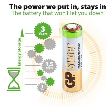 جي بي | 5 قطع | 27A MN27 بطارية قلوية | 12 فولت | 27AF-2CS