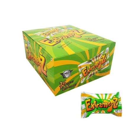 اكستريم زد | كرتون حلوى طرية حامضة بنكهة التفاح | شديد الحموضة | 900 جرام | 36 حبة
