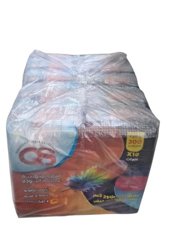 كيو اس | حزمة مناديل 300 | 50 علبة | 15,000 منديل | 4 طبقات | QS300-50