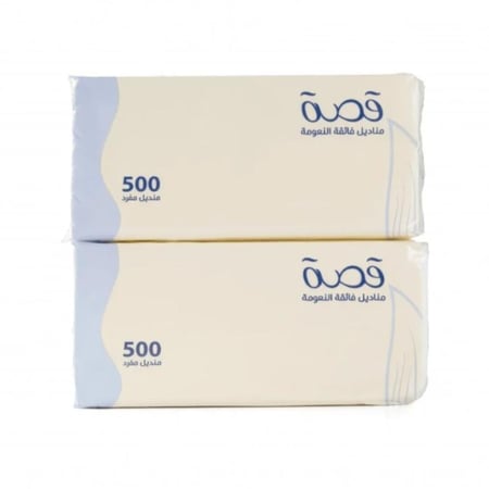 قصة | حزمة مناديل 500 | 32 علبة  16,000 منديل وجه 3 طبقات QS500-32