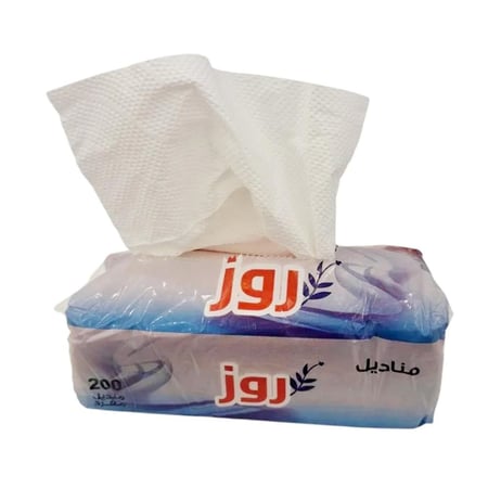 علبة مناديل روز 200