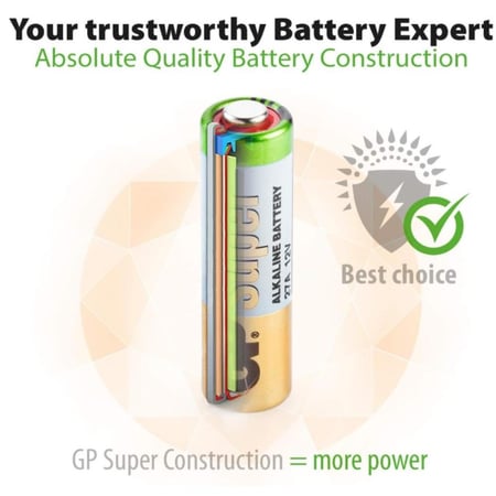 جي بي | 5 قطع | 27A MN27 بطارية قلوية | 12 فولت | 27AF-2CS